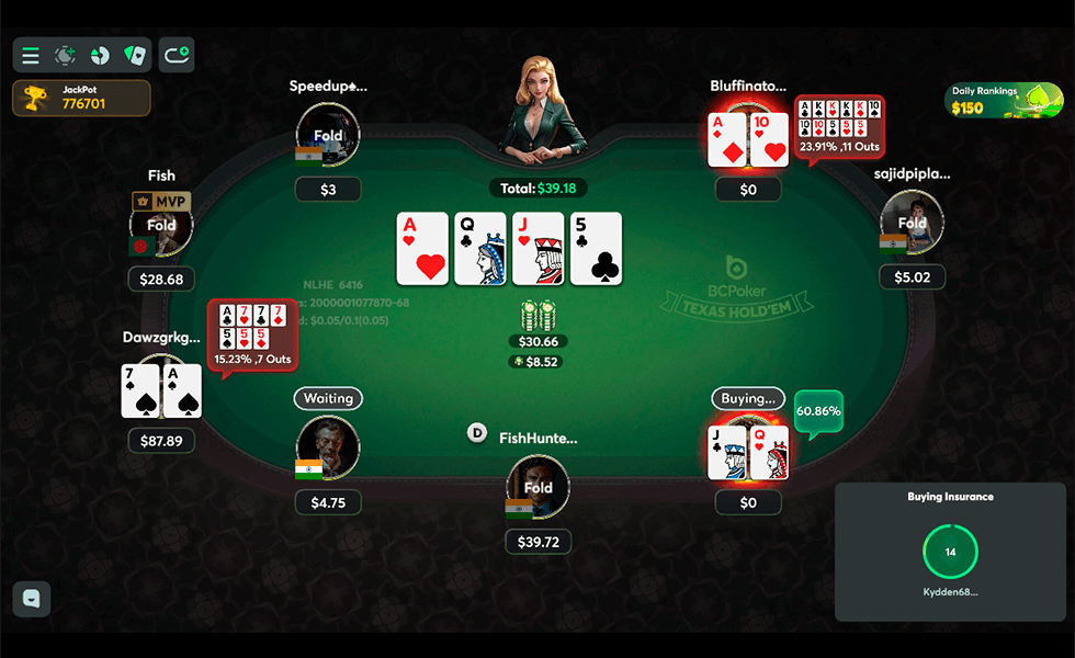BCPOKER CASH TABLE PLAY