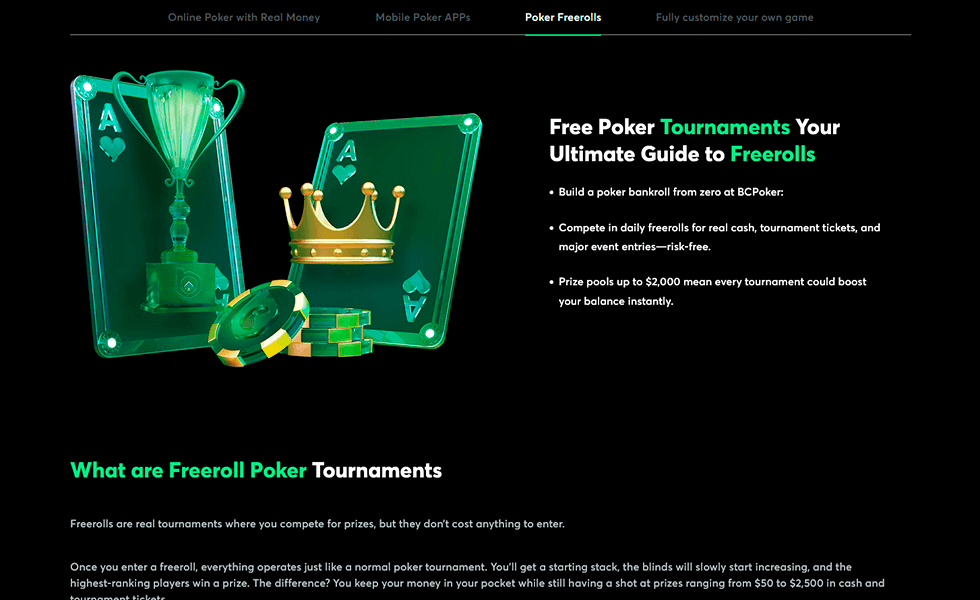 BCPOKER FREEROLLS